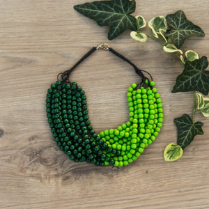 Multicolor Necklace Duo Dark Green/Light Green 💚💚 8mm Beads Ethnic Handmade Jewellery