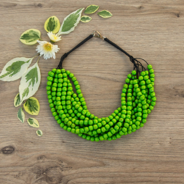 Handmade Necklace Light Green 💚 8mm Beads Ethnic Jewellery